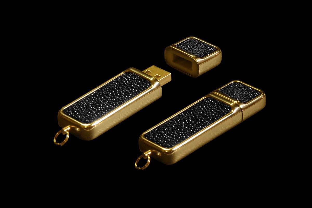 Luxury Flash Drive G-Style Exotic Leather Gold MJ Edition